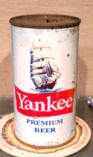 1958 YANKEE FLAT TOP BEER CAN YANKEE BREWING NEW YORK CLIPPER SHIP OPEN & EMPTY