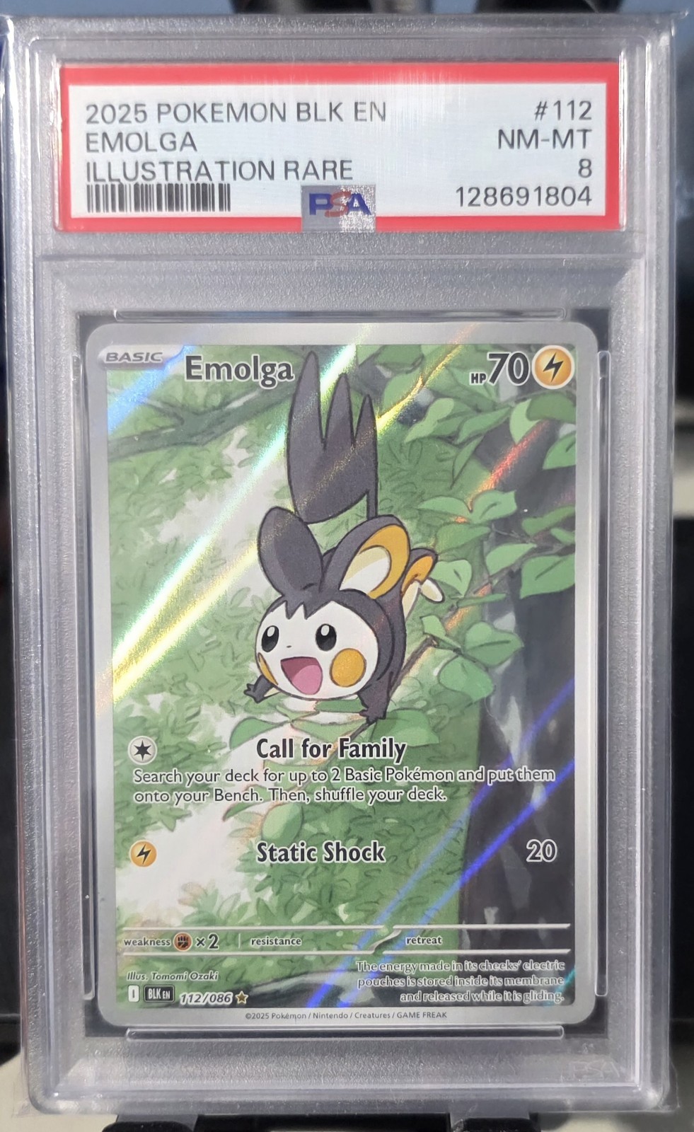 Pokémon TCG Emolga Black Bolt Illustration Rare Card 112/086