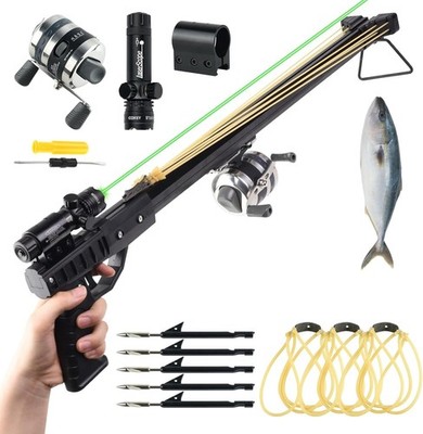 Fishing Slingshot, Professional Pole Shooting Catapult for Adults，With Metal Fis