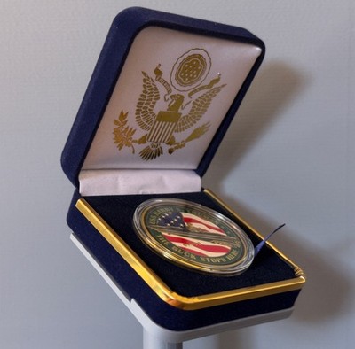 U.S. Navy USS Harry S. Truman CVN-75 Challenge Coin in Velvet Case