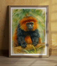 Digital Image Download | Watercolor | Wall Art Print " Monkey of Jungle"