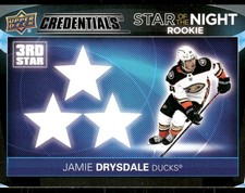 2021-22 Upper Deck Credentials 3rd Star of the Night Rookies 3SR1 Jamie Drysdale
