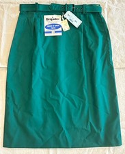 Vintage Brigadier Green Pencil Skirt Size 12 w/ Tags 65/35 Poly Cotton USA Made