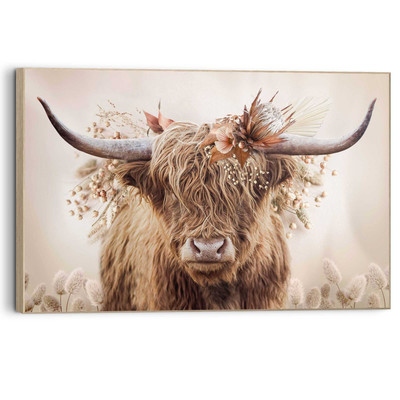 Bild FLORAL HIGHLANDER BHT 90x60x3 cm bunt Kunstdruck Gemälde