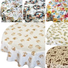 Tovaglia pasquale rotonda antimacchia lavabile verde giallo colorata OEKO-TEX