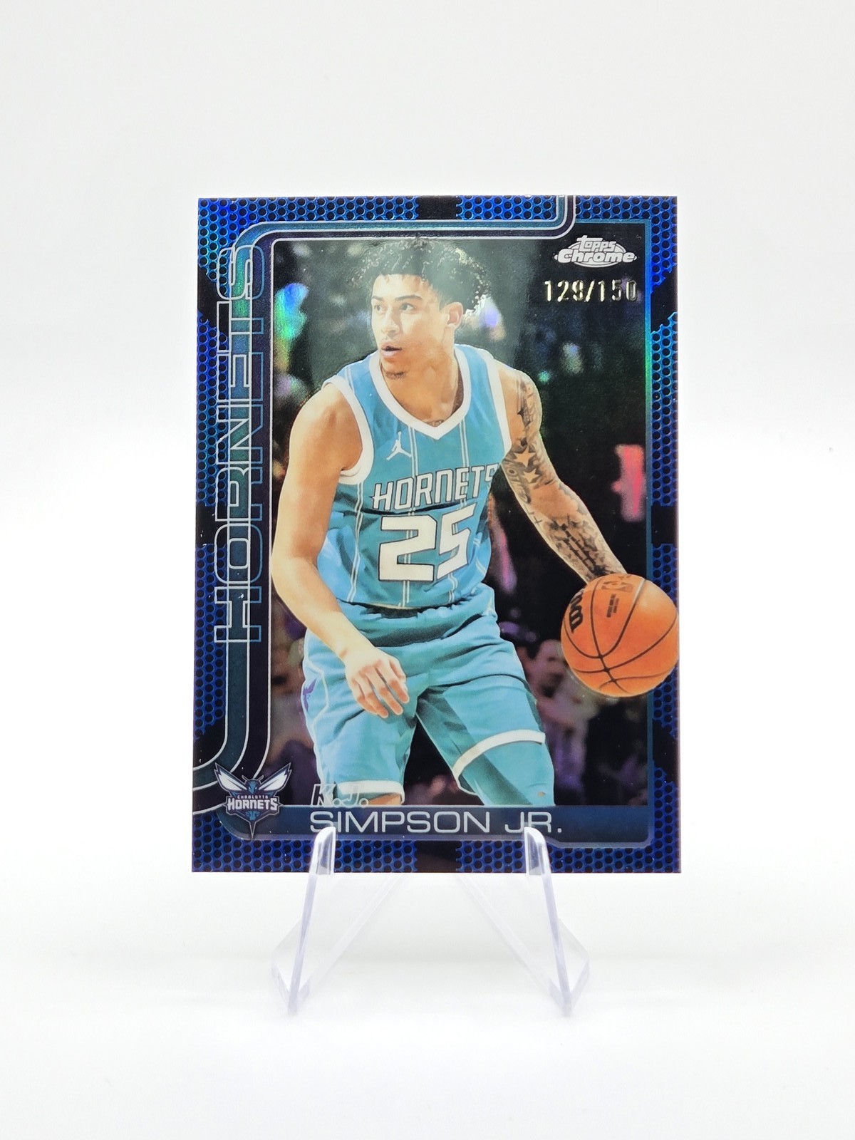 KJ Simpson Jr. 2025-26 Topps Chrome Blue Basketball Refractor SP #/150 #45