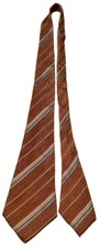 1930s 1940s Copper With Multicolor Stripe TIE CRAVAT