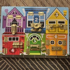 Melissa  Doug Latch  Lock Board Wooden Activity Puzzle 11.5" x 15.5"