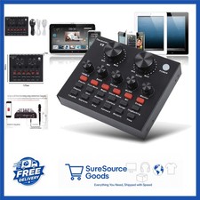 Live Sound Card Mixer with 12 Sound Effects  Adjustable Volume for Karaoke