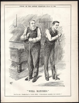 GUT ABGESTIMMTE 1896 Sir John Tenniel * Joseph Swain SCHLAG CARTOON-SEITE