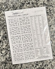 Craft Office Labels, Script Set, 212 Black Labels on Clear by Talented Kitchen