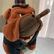 Vintage 1997 Cigar Aficionado Bulldog Tuxedo Bowler Hat Plush Stuffed Animal 11"