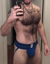 GYM Men Jockstrap 3 Waistband NEW Men Underwear Blue BIKE Style Size Large NEW