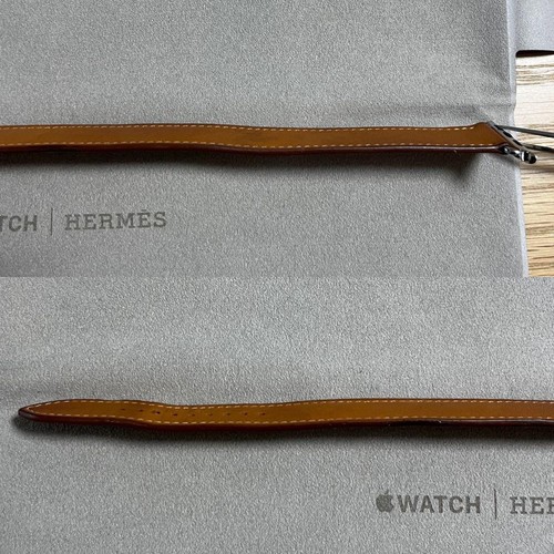 Hermes Veau Barenia Brown Double Tour Leather Strap for Apple Watch 38-42mm - Zdjęcie 13 z 20