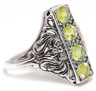 1CT Peridot 925 Solid Sterling Silver Nouveau Style Ring Jewelry Sz 8 PC12-3 — photo 2