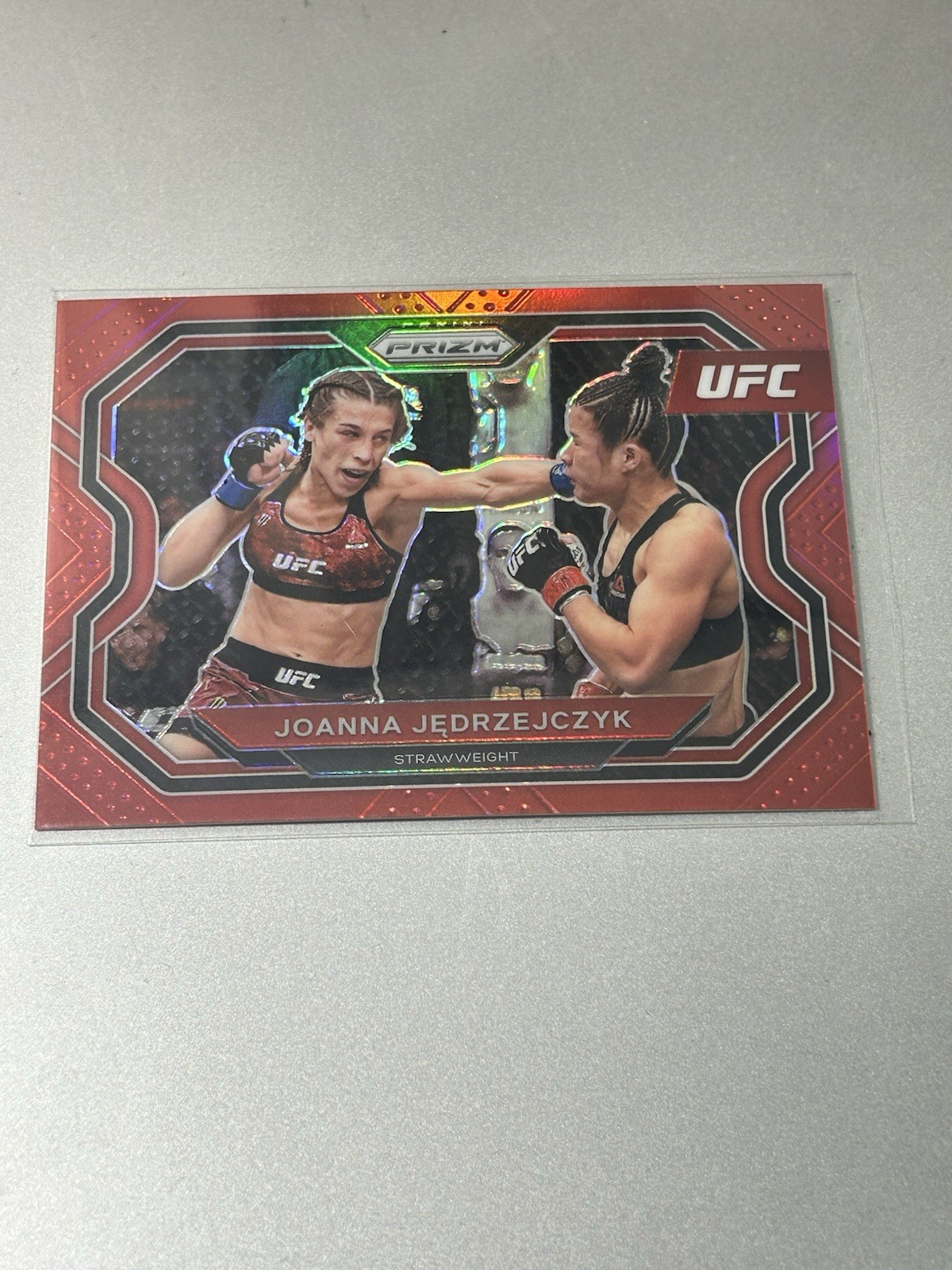 2021 Panini Prizm UFC #180 Joanna Jedrzejczyk Red Prizm #/275 Strawweight