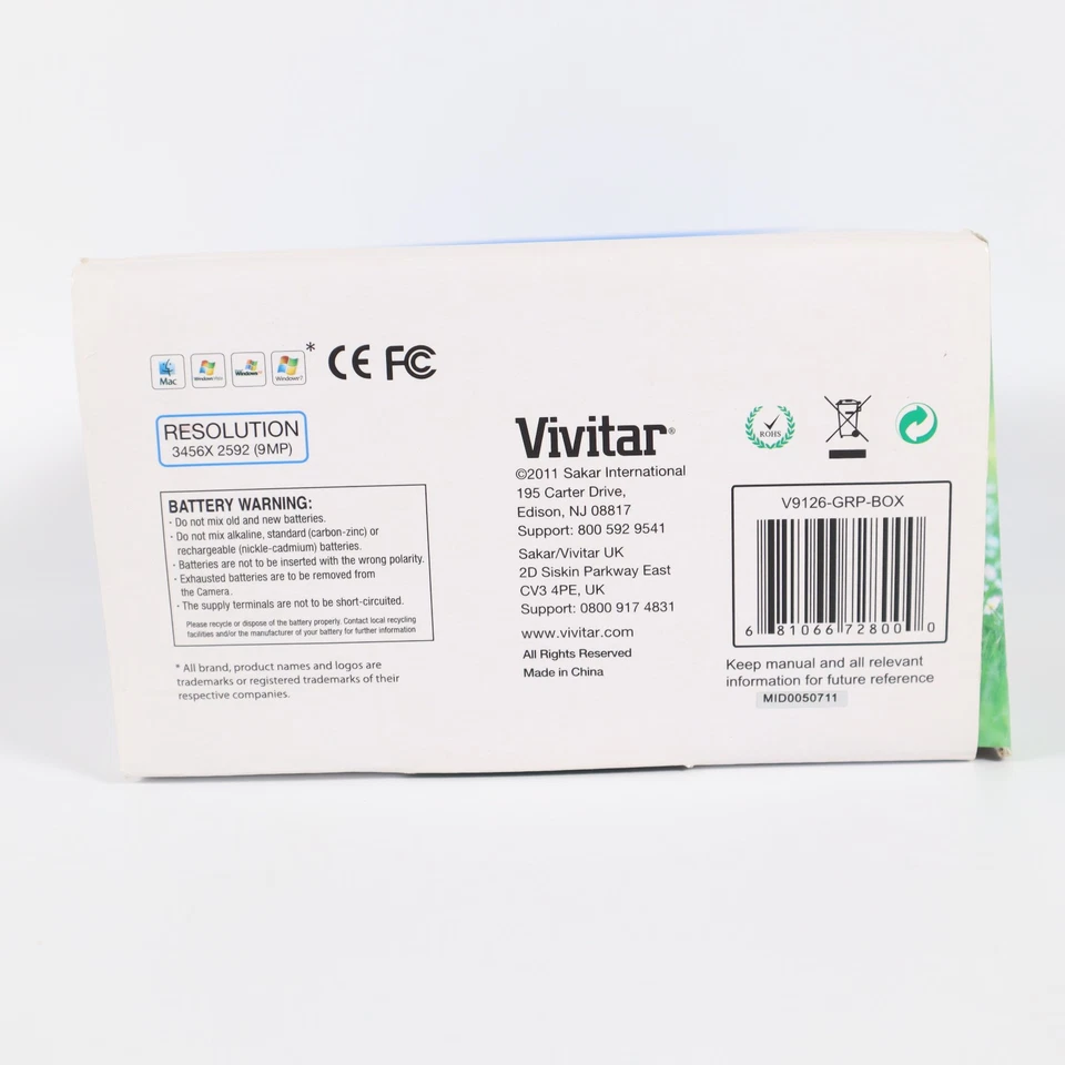 Vivitar Vivicam 9126 9.1MP Compact Digital Camera Purple - UK Seller! - Image 4 of 4