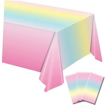 Pack Tablecloth, Pastel Table Cloths for Parties Princess Plastic 3 Rainbow