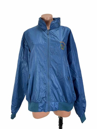 Izod, Vintage 80s IZOD Dallas Athletic Club Mens Large Blue Full Zip Golf Jacket XXL