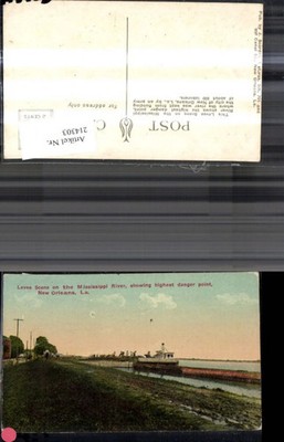 214303,New Orleans Levee Scene on the Mississippi River showing highest danger p
