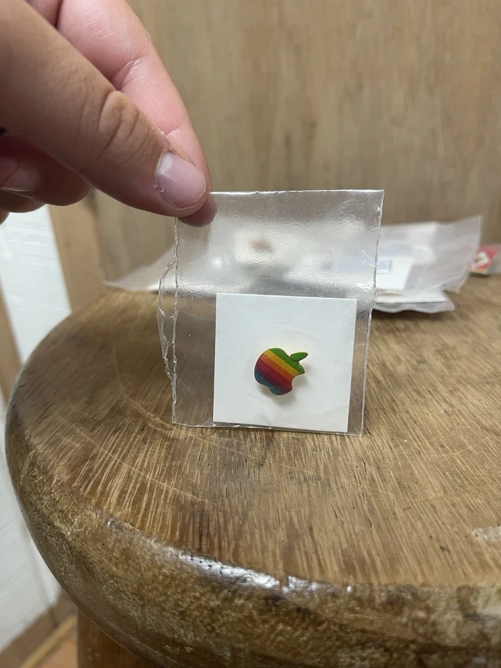 Vintage Apple Macintosh Computer Rainbow Logo Employees RARE Pins Lot Of 12 - Image 2 of 4