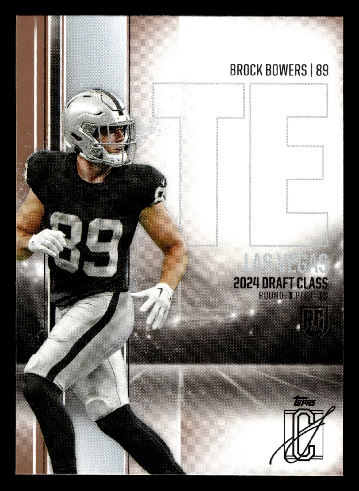 Brock Bowers 2024 Topps Signature Class #129 Bronze Las Vegas Raiders