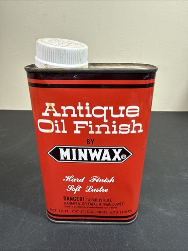 VTG Minwax Antique Oil Finish Hard Finish Soft Lustre 16 Oz 80% Lid Damage