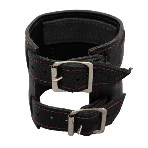 Iron Cross Leather wrist cuff bracelet wristband Protector Schwartz Biker - Picture 3 of 3