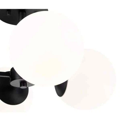 Z-Lite 18 in. 4-Light Matte Black Semi-Flush Mount with Matte Opal Glass - Picture 4 of 9