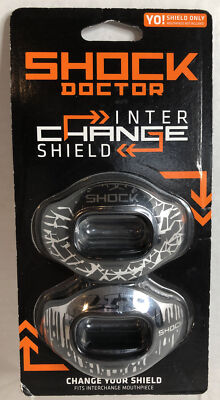 NEW Shock Doctor Inter-Change SHIELD ONLY Mouthpiece Covers/Package of 2/Blkstt