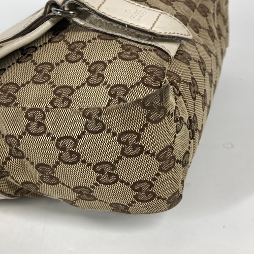 GUCCI 145858 GG bag flap crossbody Shoulder Bag GGCanvas/Leather Beige/White - Picture 7 of 12