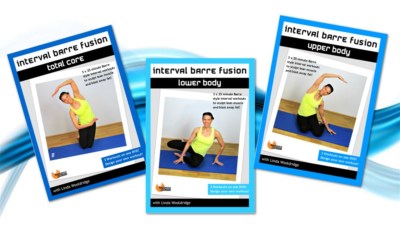 INTERVAL BARRE FUSION 3 DVD SET 9 WORKOUTS UPPER LOWER CORE NEW LINDA WOOLDRIDGE