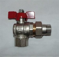Basic   Eck - Kugelhahn in den Gr&ouml;&szlig;en 1/2", 3/4" oder 1" mit kurzen Fl&uuml;gelgriff
