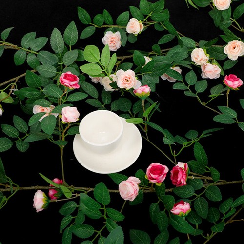 1.7M Artificial Fake Hanging Rose Silk Flower Vine Wedding Garden Plant Trailing - Picture 14 of 24