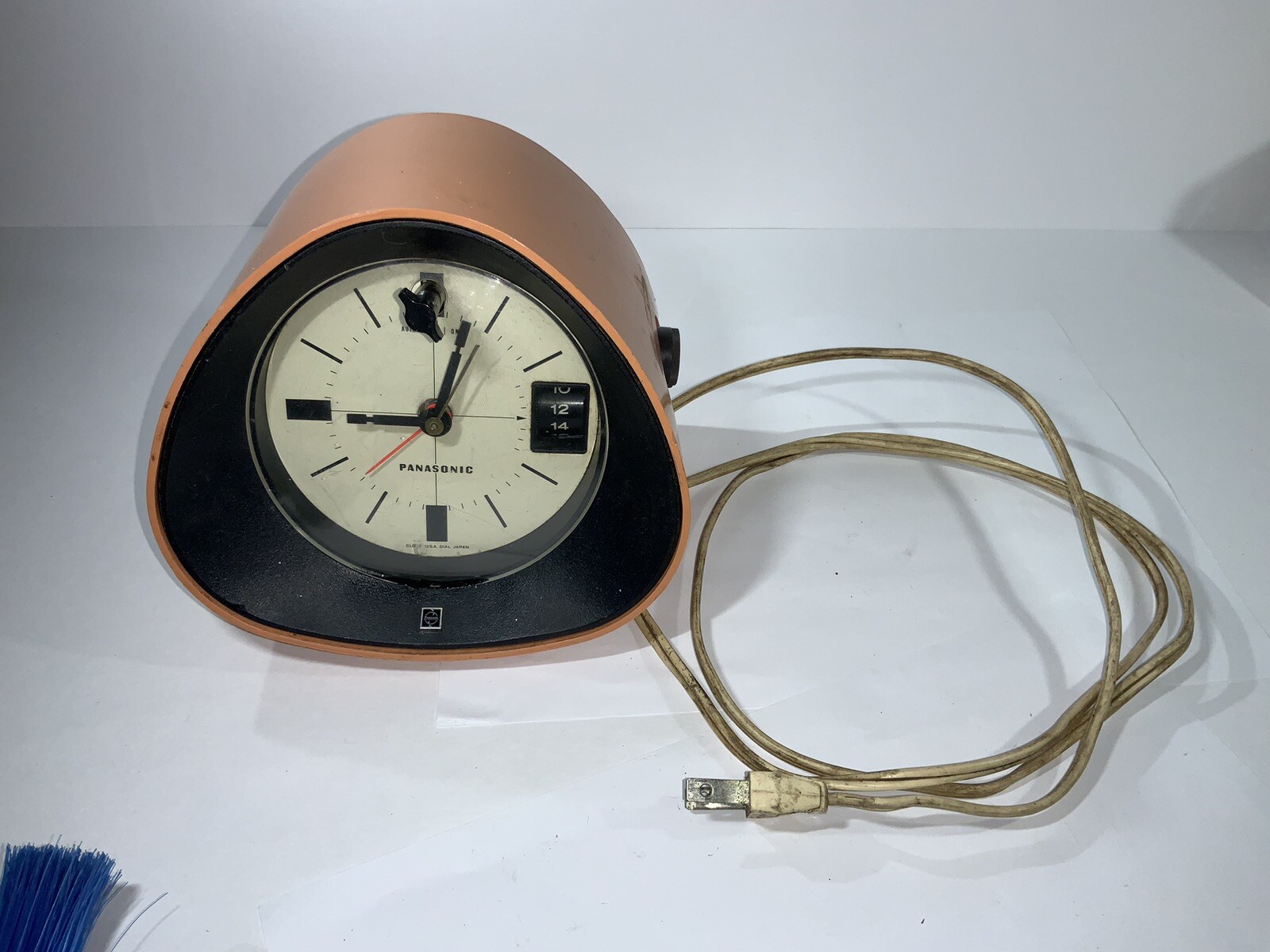 Vintage 1960s Panasonic Clock Radio RC1091 Orange Rare Keeps Perfect