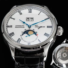 Sugess Enamel MoonPhase Master Automatic Mechanical Watch Seagull 1963 SU2528SS