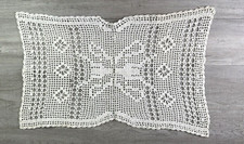 Vintage Handmade Crochet Table Runner White 17" X 14"