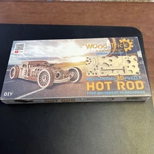 Wood Trick Mechanical 3D Puzzle Model Hot Rod All Wood  NEW Sealed