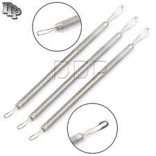 X3 New Flat End Acne Comedone Pimple Popper Blemish Extractor Blackhead Remover