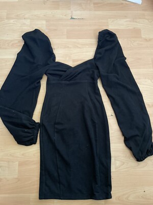 NEW HEY BABE black off shoulder dress size M long sleeve bodycon casual G18