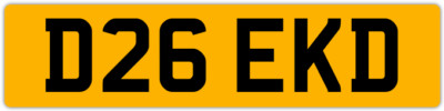 DEREK DELS DEEK DELBERT DERIK 3X3 PRIVATE REGISTRATION CAR NUMBER PLATE D26 EKD
