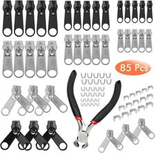85Pcs Fix A Zipper Removable Zip Slider Rescue Instant Repair Kit Replacement+