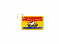 Keychain keyring embroidered embroidery patch double sided flag new brunswick