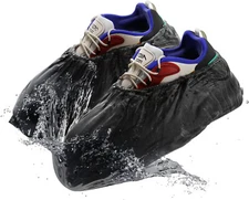 Black Disposable Shoe Covers 16x6" 100 Pack PP 35 GSM Non Slip