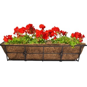 Antoinette 24" Steel Deck Rail Planter Coco Liner Garden ...