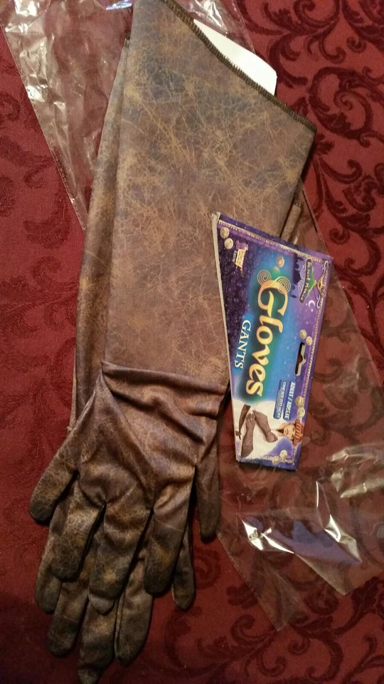Forum Novedades Adulto Talla Héroe Cuero Marrón Look Disfraz Guante Guantes Foto 2 de 4