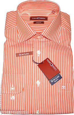Casa Moda  Hemd  Herren  Slim Line  Weiß / Rot  Gr. 38  Neu