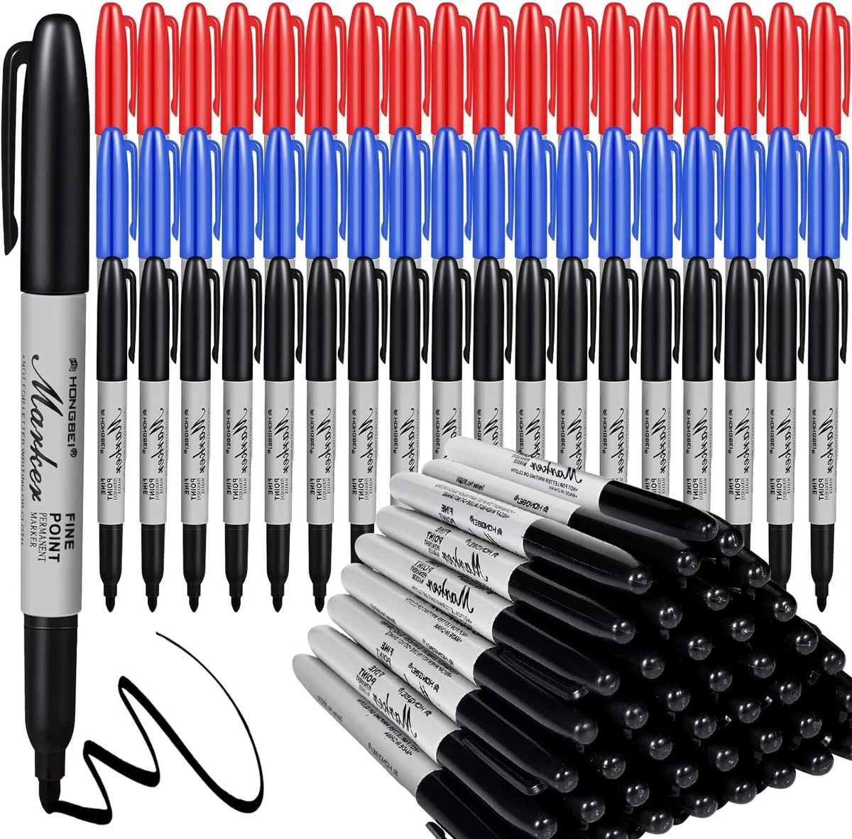 150 Pack Permanent Markers Bulk Permanent Marker Set Fine Point