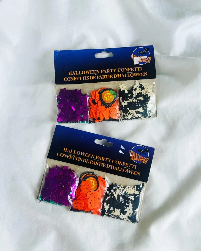 Lote Brillo Fantasma Murciélago Calabaza Confeti Fiesta Halloween 2001 De Colección Y2k Foto 2 de 4