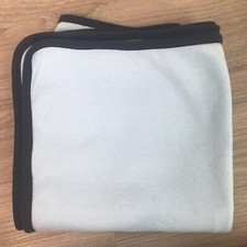 Carter's Light Blue Baby Blanket Navy Trim Jersey Knit Stretch Swaddle Lovey